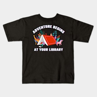 Adventure Begins At Your Library Summer Reading 2024 Kids T-Shirt